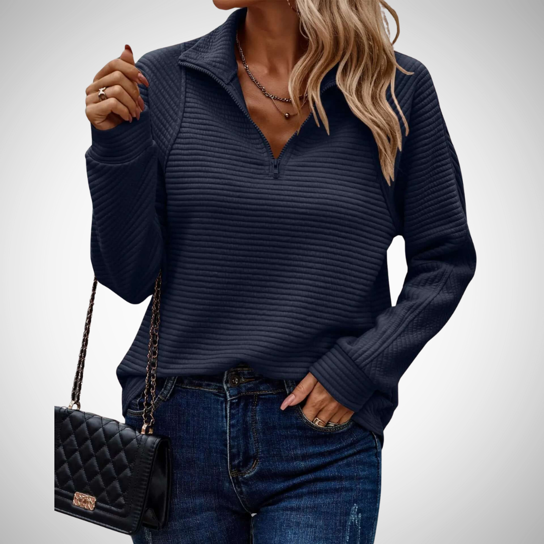 R&B | Weicher V-Ausschnitt Strickpullover für Alltag und Büro