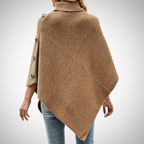 R&B | Knopf Detail Strick Poncho