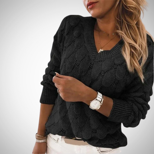 R&B | V-Ausschnitt Strickpullover