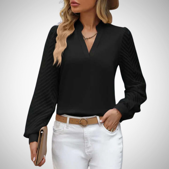 R&B | V-Ausschnitt Chiffon Top