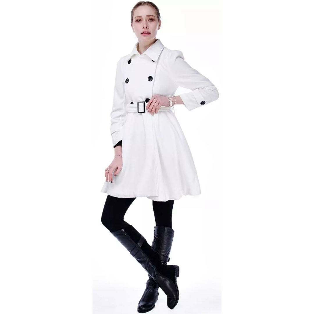 R&B | Wol Peacoat mit Gürtel