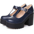 T-Strap Chunky Platform Heels – Jane R&B
