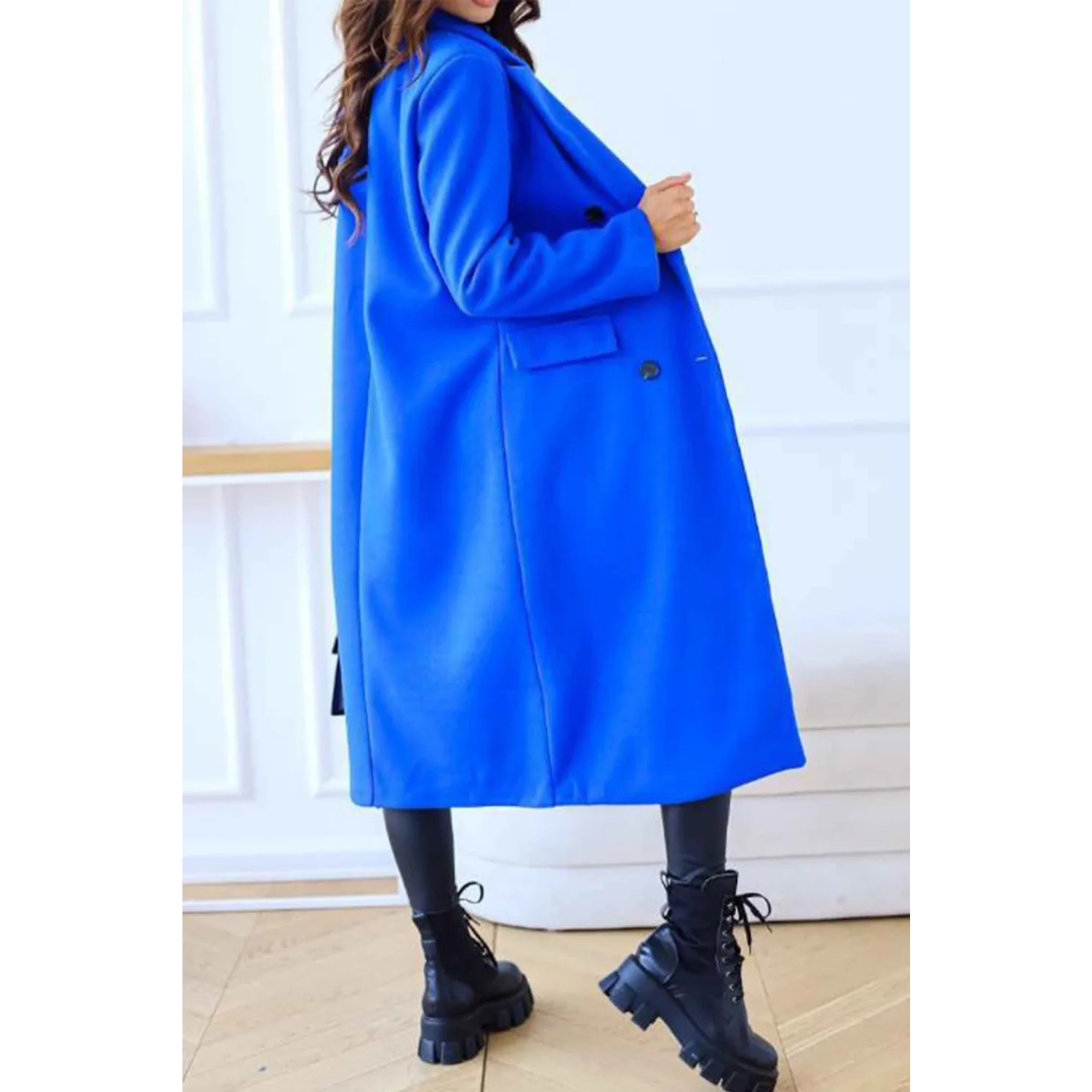 R&B | Langmantel Oversized Fit Wollqualität Doppelt Geknöpft Klassische Details