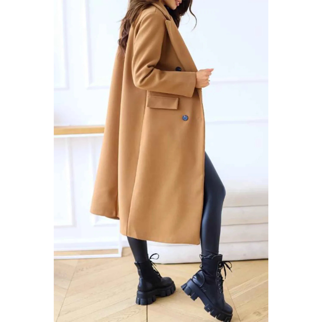 R&B | Langmantel Oversized Fit Wollqualität Doppelt Geknöpft Klassische Details