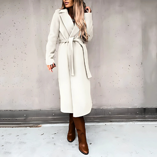 R&B | langer Wickelmantel - stilvolle Winteroberbekleidung für Damen