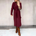 R&B | langer Wickelmantel - stilvolle Winteroberbekleidung für Damen