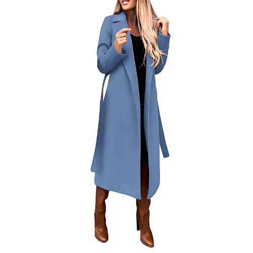 R&B | langer Wickelmantel - stilvolle Winteroberbekleidung für Damen