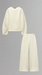 R&B | Bequemes Damen Pullover Satz mit Weiten Hosen