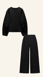 R&B | Bequemes Damen Pullover Satz mit Weiten Hosen