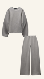 R&B | Bequemes Damen Pullover Satz mit Weiten Hosen