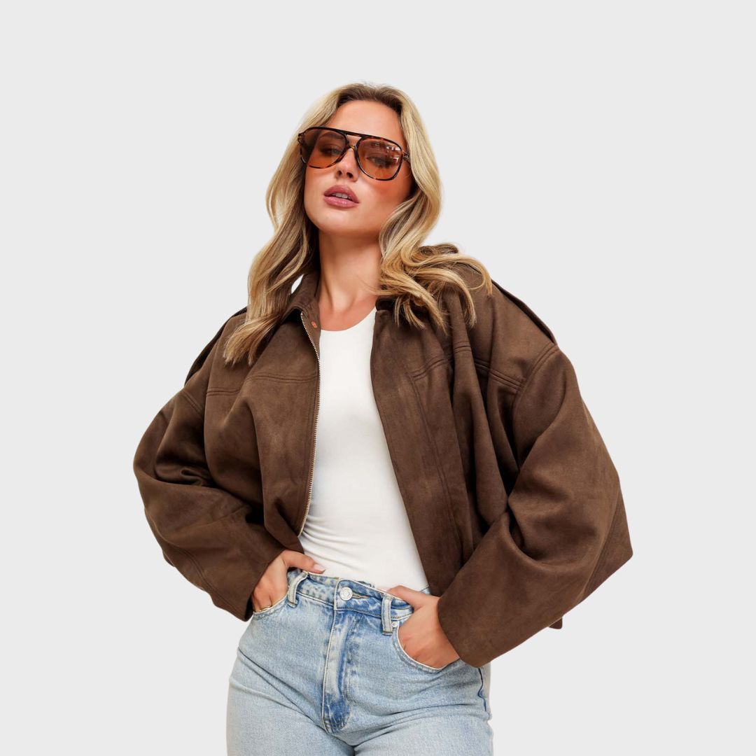 R&B | Wildleder Übergroße Warme Lederjacke