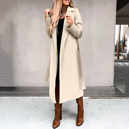 R&B | langer Wickelmantel - stilvolle Winteroberbekleidung für Damen