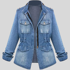 R&B | Denimjacke - Lässige Passform - Hüftlänge - Brusttaschen - Knopfverschluss