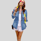 R&B | Denimjacke - Lässige Passform - Hüftlänge - Brusttaschen - Knopfverschluss