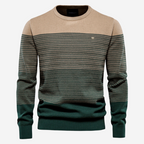 R&B | Strickpullover mit Kontraststreifen Baumwollmischung Komfort und Stil