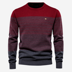 R&B | Strickpullover mit Kontraststreifen Baumwollmischung Komfort und Stil