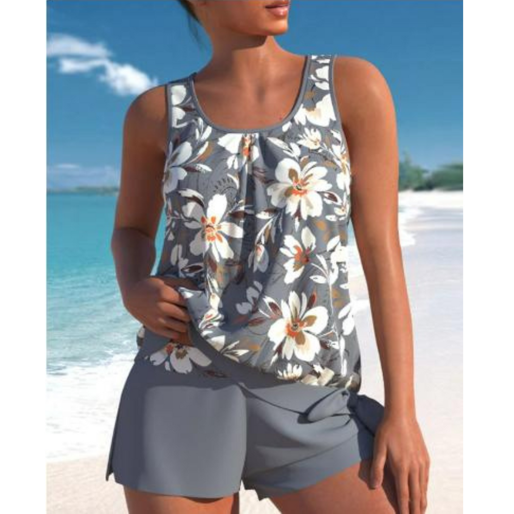 R&B | Damen Blumenmuster Zweiteiliges Badeanzug Set Bright