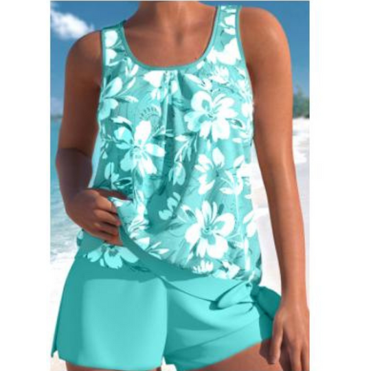 R&B | Damen Blumenmuster Zweiteiliges Badeanzug Set Bright
