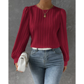 R&B | Bluse mit Strukturstrick Lange Ärmel Elegantes und Feminines Design