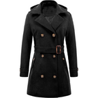 R&B | Gesteppter Winter-Trenchcoat mit Kapuze