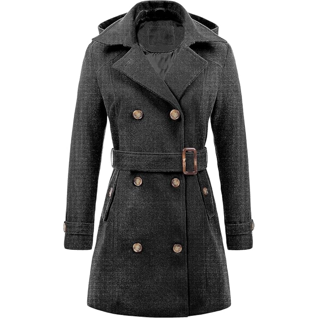 R&B | Gesteppter Winter-Trenchcoat mit Kapuze