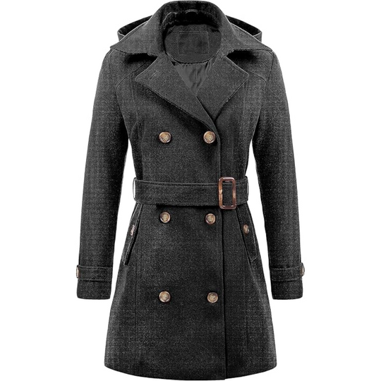 R&B | Gesteppter Winter-Trenchcoat mit Kapuze