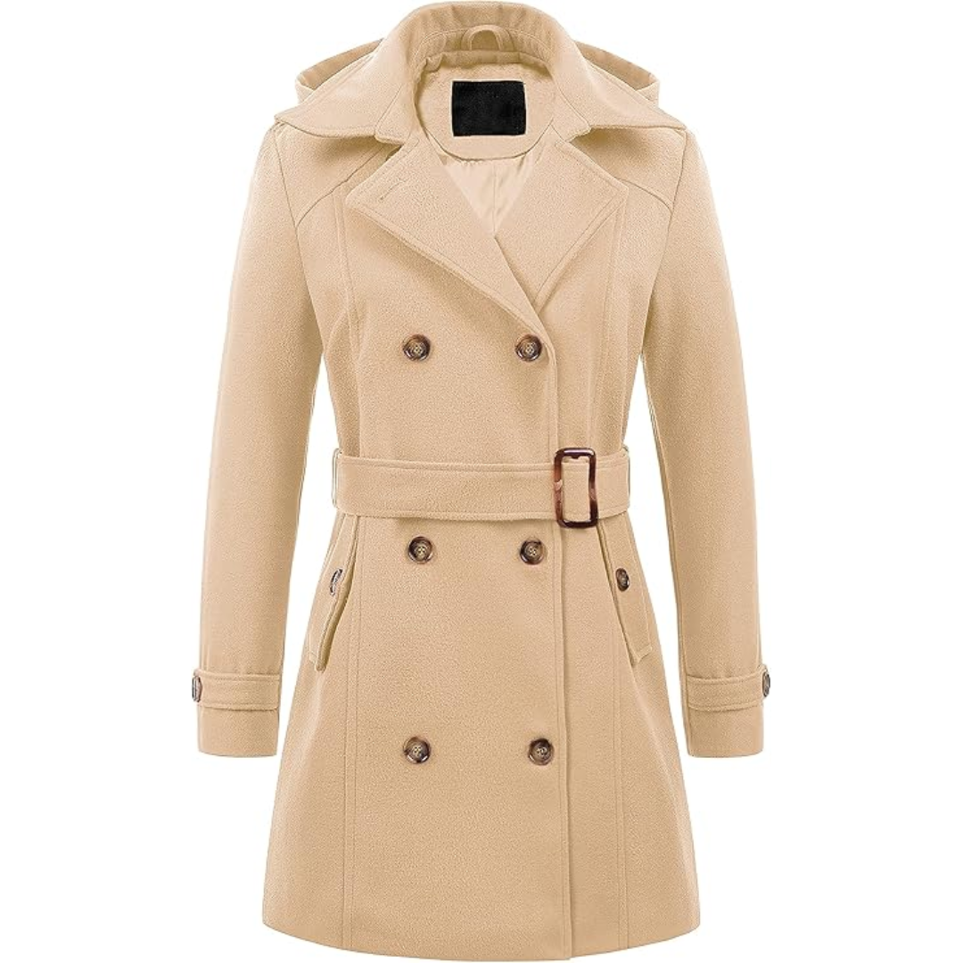 R&B | Gesteppter Winter-Trenchcoat mit Kapuze