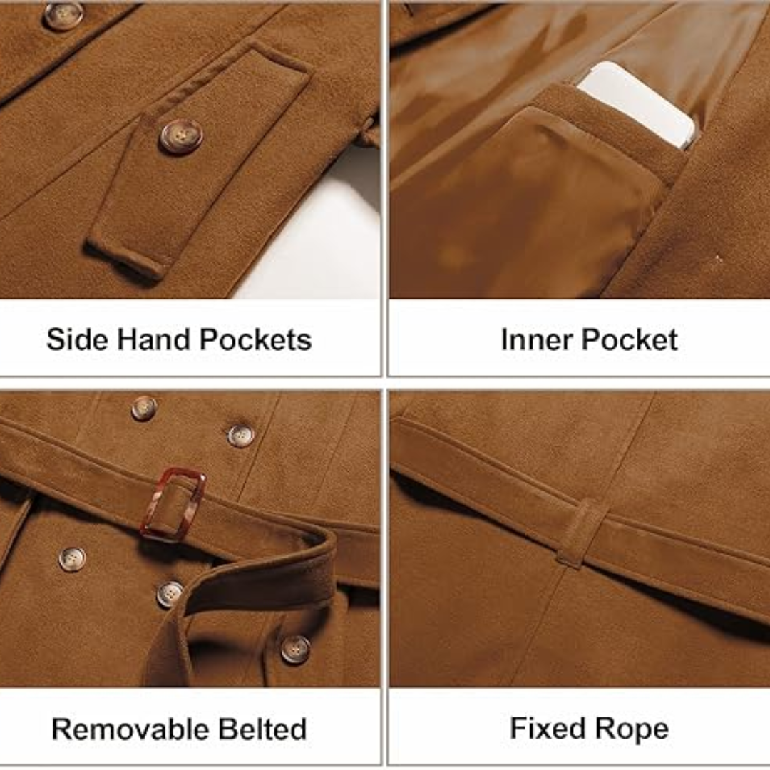 R&B | Gesteppter Winter-Trenchcoat mit Kapuze
