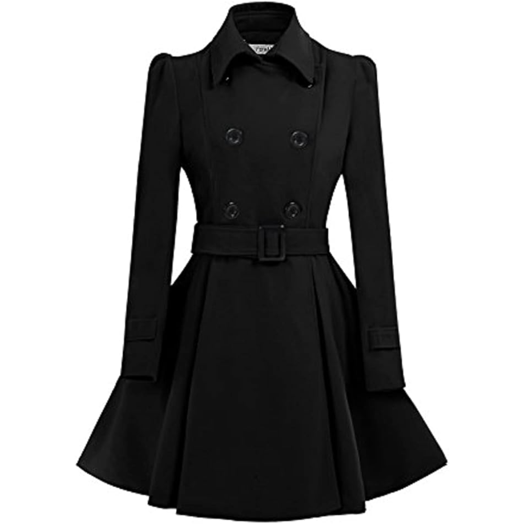 R&B | Wol Peacoat mit Gürtel