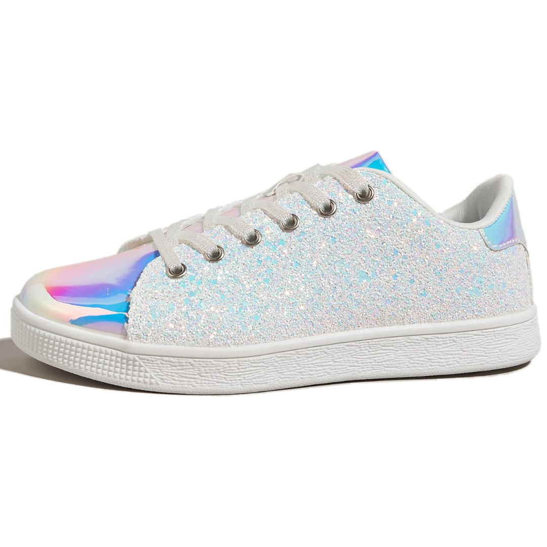 Funkelnde Schnür-Fashion-Damen-Sneaker - Xenia R&B