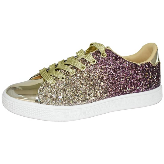 Funkelnde Schnür-Fashion-Damen-Sneaker - Xenia R&B