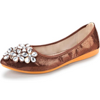 Funkelnde Strass Ballerina Flache Schuhe - Yelena R&B