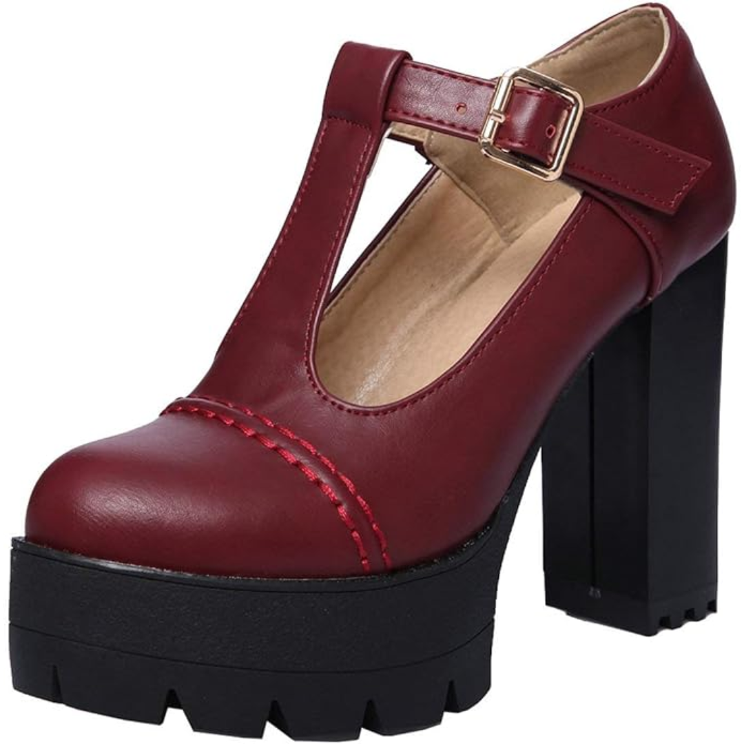 T-Strap Chunky Platform Heels – Jane R&B