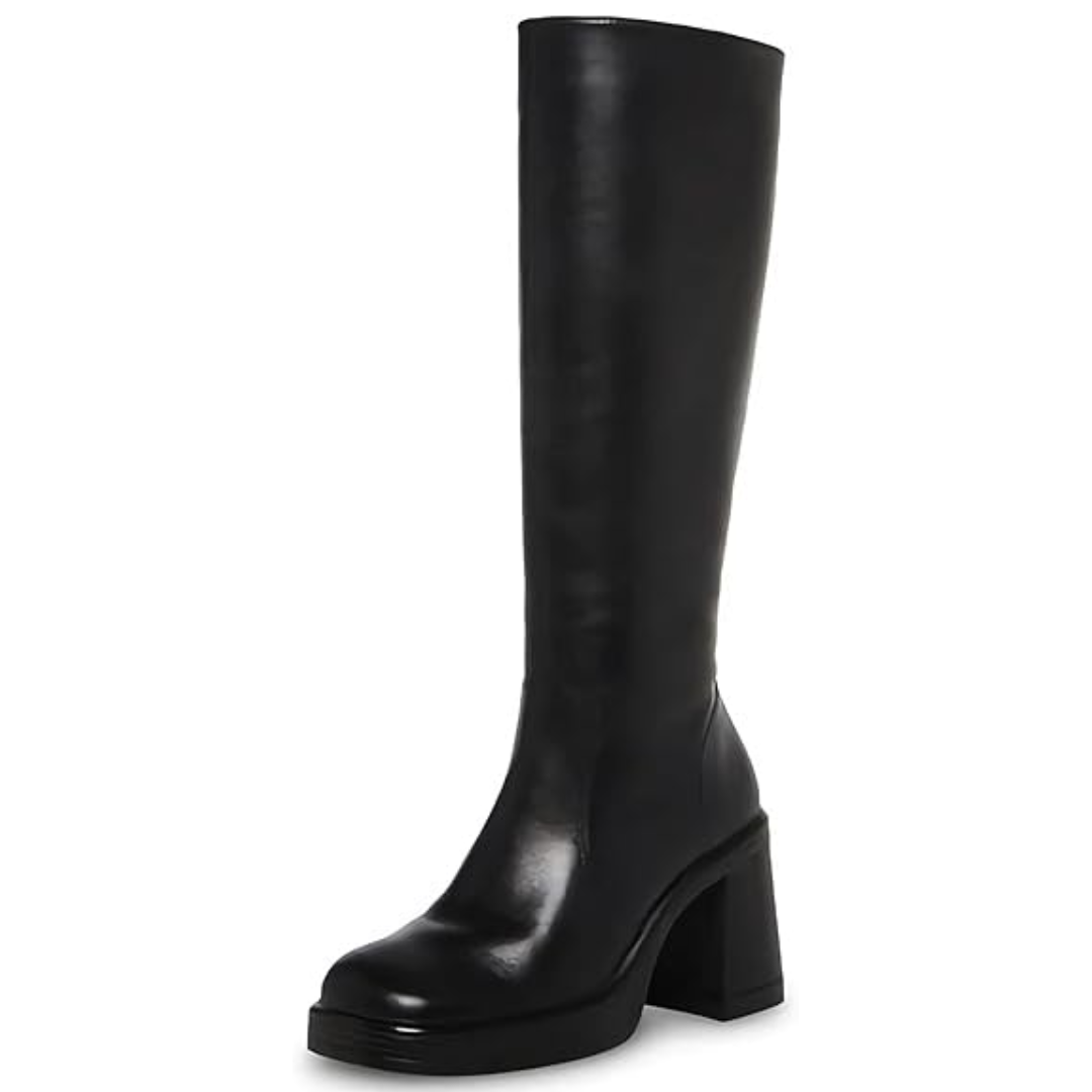 Leder-Plateau-Stiefel mit Blockabsatz - Ursula R&B