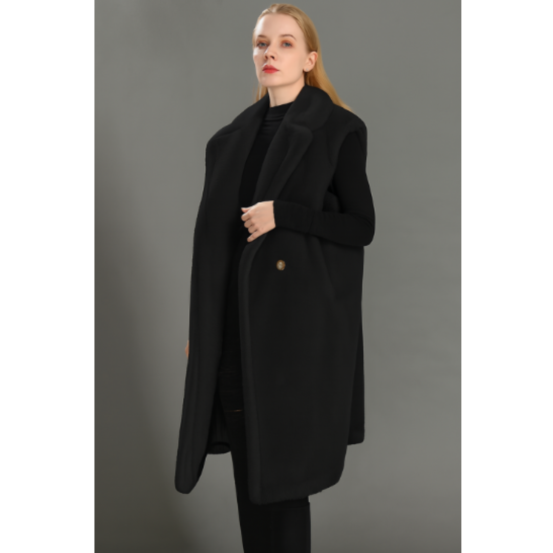 R&B | Damen Winter Teddy Mantel Ärmellos