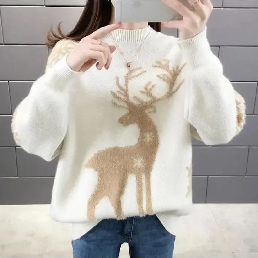 R&B | Sweater - Bequemer Weihnachts-Pullover mit Rentier