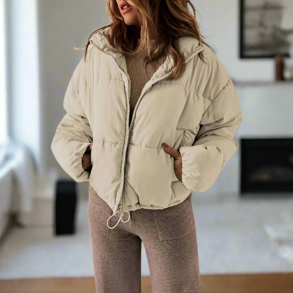 R&B | Pufferjacke - Kurze Länge - Hoher Kragen - Reißverschluss - Verstellbare Passform