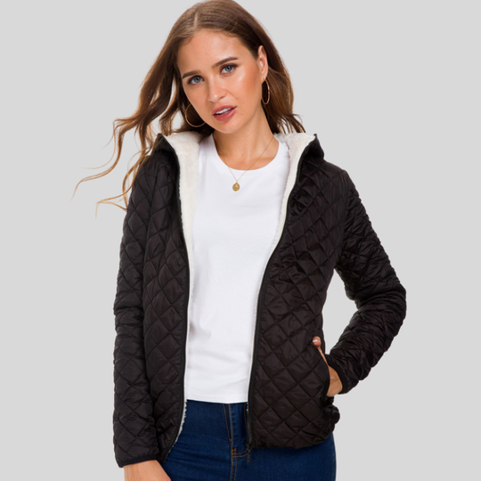 R&B | Gepolsterte Jacke - Diamantmuster Steppung - Maßgeschneidert mit Reißverschluss und Taschen