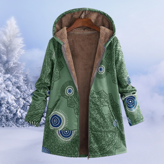 R&B | Bequemer Damen Wintermantel mit Blumendruck
