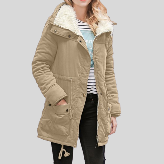R&B | Parka-Jacke - Gefüttert mit Fellbesatz - Verstellbare Taille - Winddicht und Warm