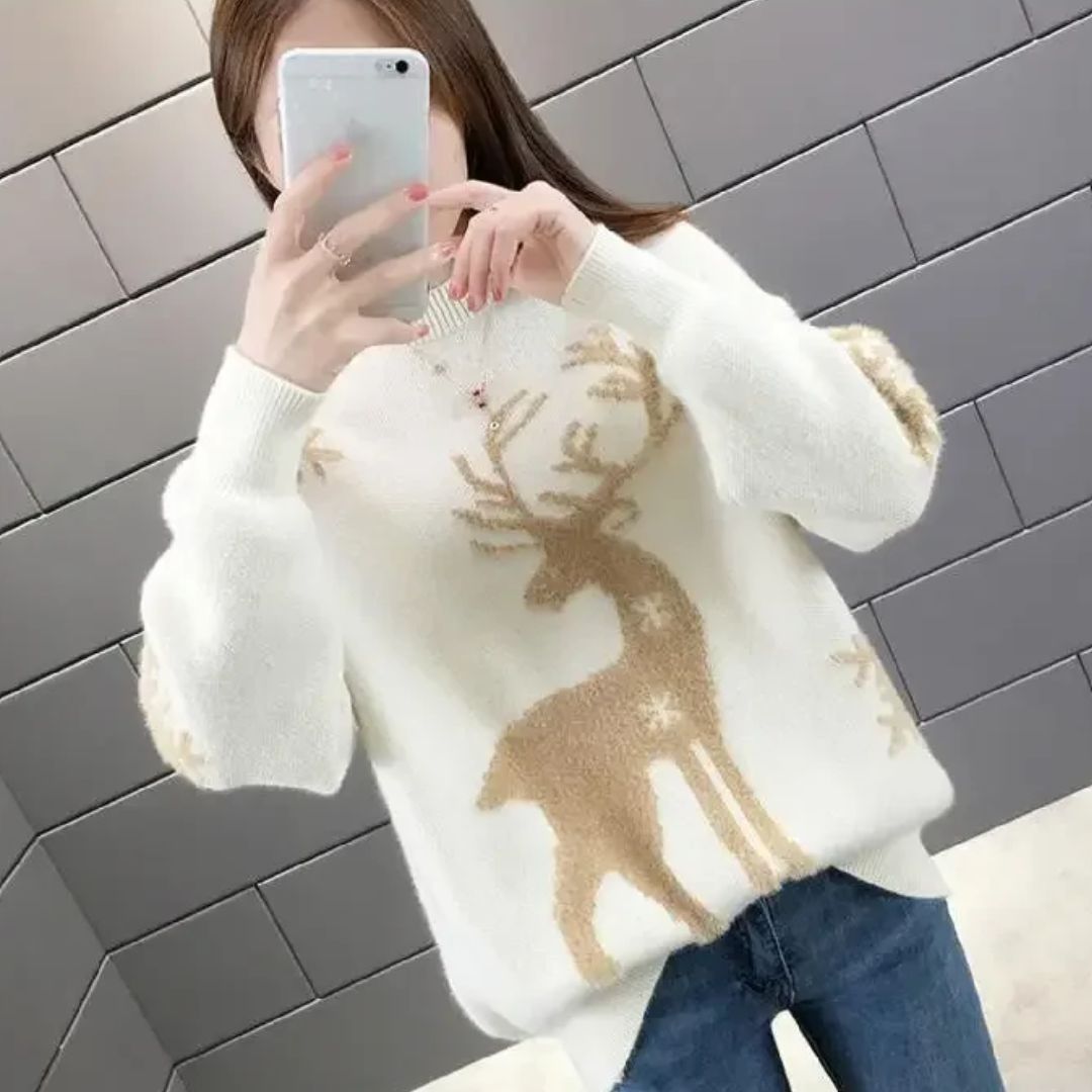 R&B | Sweater - Bequemer Weihnachts-Pullover mit Rentier