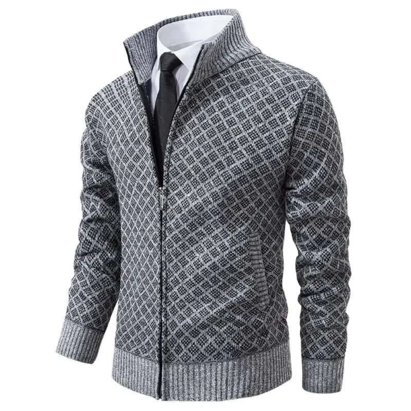 R&B | Herren Frühlingsjacke mit Reißverschluss und Geometrischem Muster