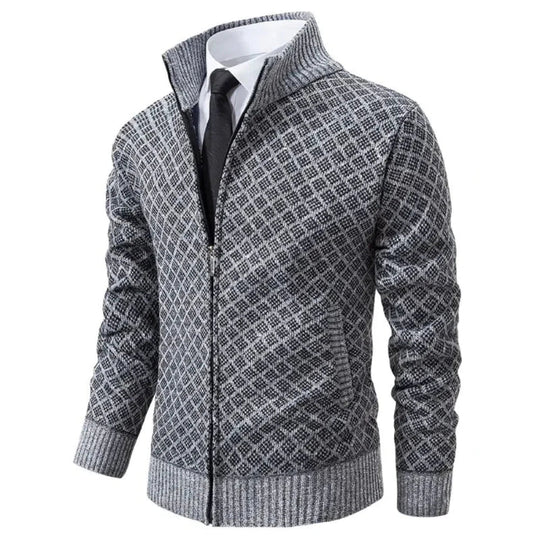 R&B | Herren Frühlingsjacke mit Reißverschluss und Geometrischem Muster