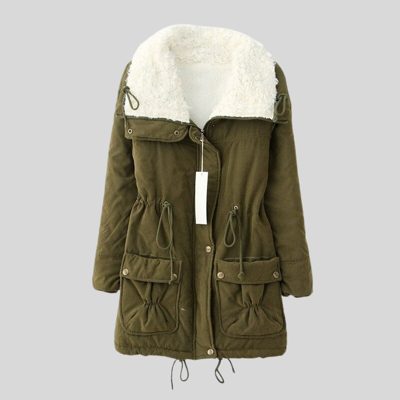 R&B | Parka-Jacke - Gefüttert mit Fellbesatz - Verstellbare Taille - Winddicht und Warm