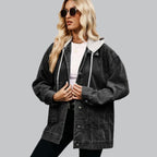 R&B | Denim Weste mit Kapuze und Used-Look