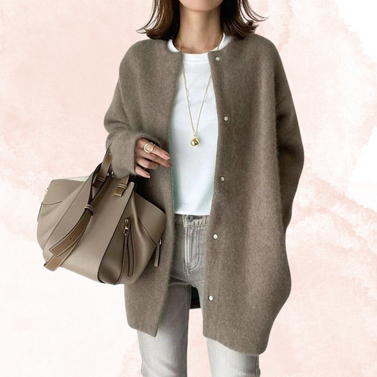 R&B | Langärmelige Strickjacke mit Knöpfen