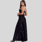 Maxi-Kleid aus Spitze mit eckigem Ausschnitt | Ayla