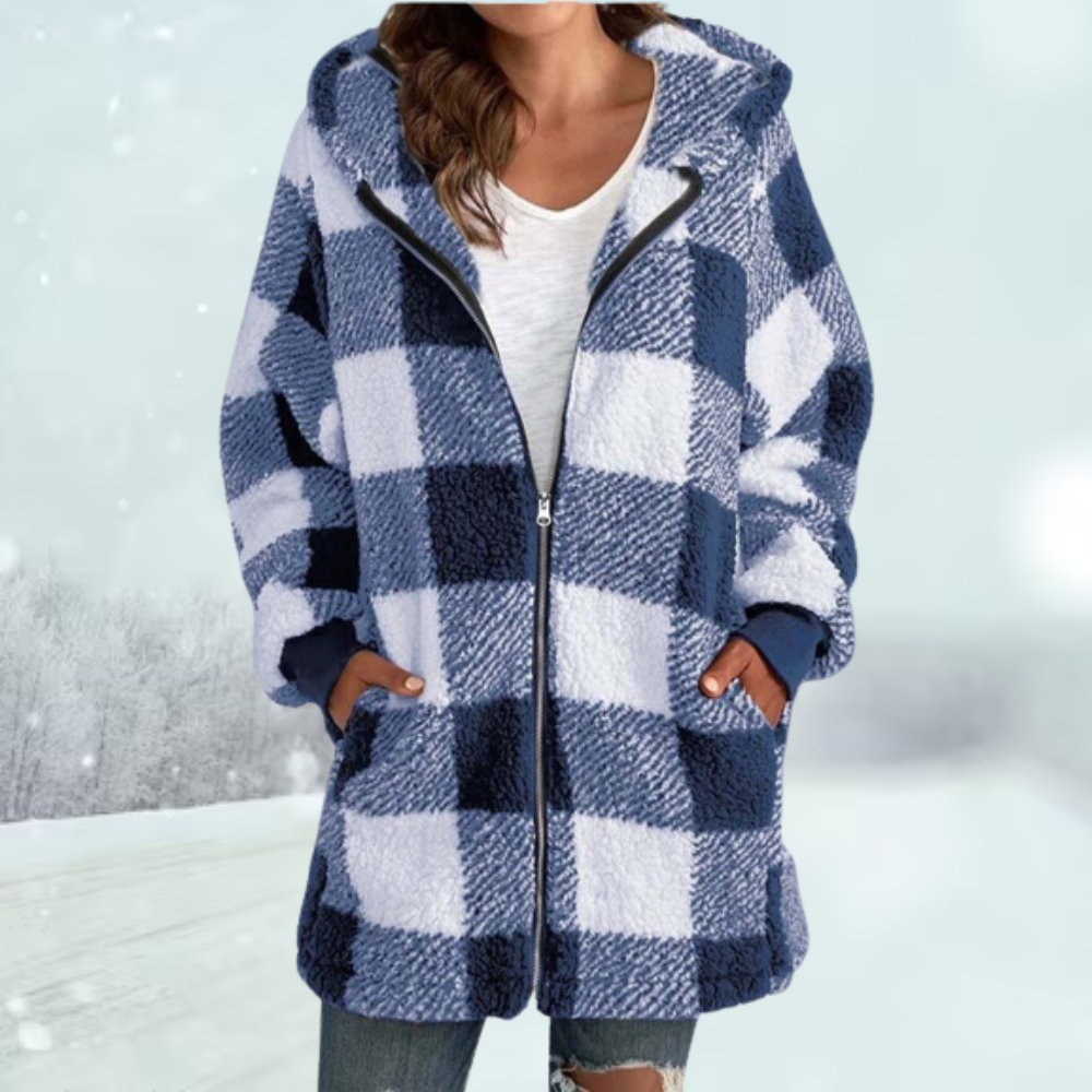R&B | Bequeme Kariertes Jacke mit Kapuze: Wintersaison 2024