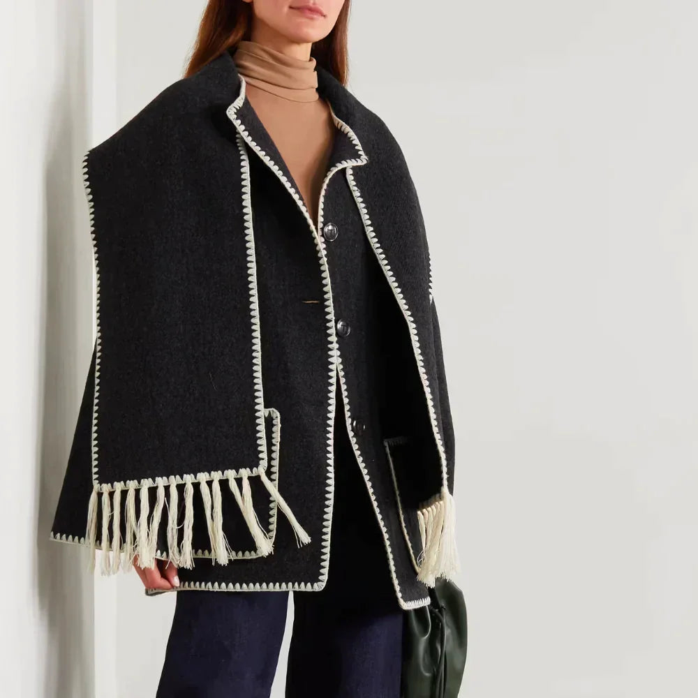R&B | Damen Wickeljacke mit Drapiertem Vorderteil