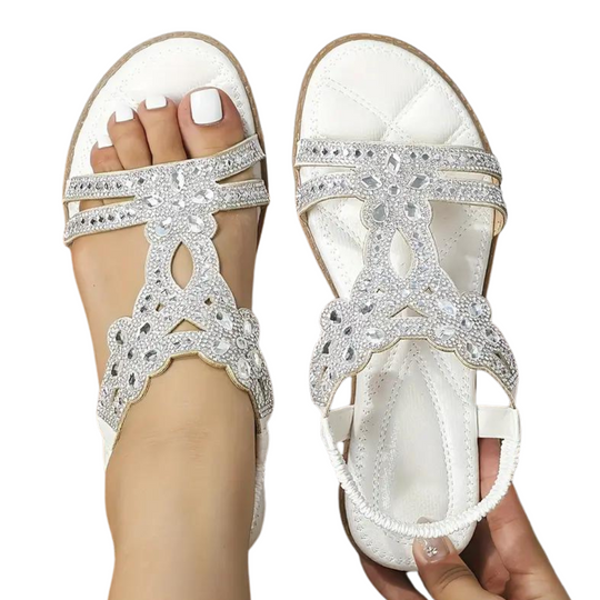 R&B | Flache Sandalen - Schick - Elastischer Knöchelriemen